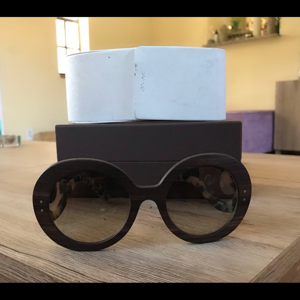 Prada Wood Baroque Sunglasses